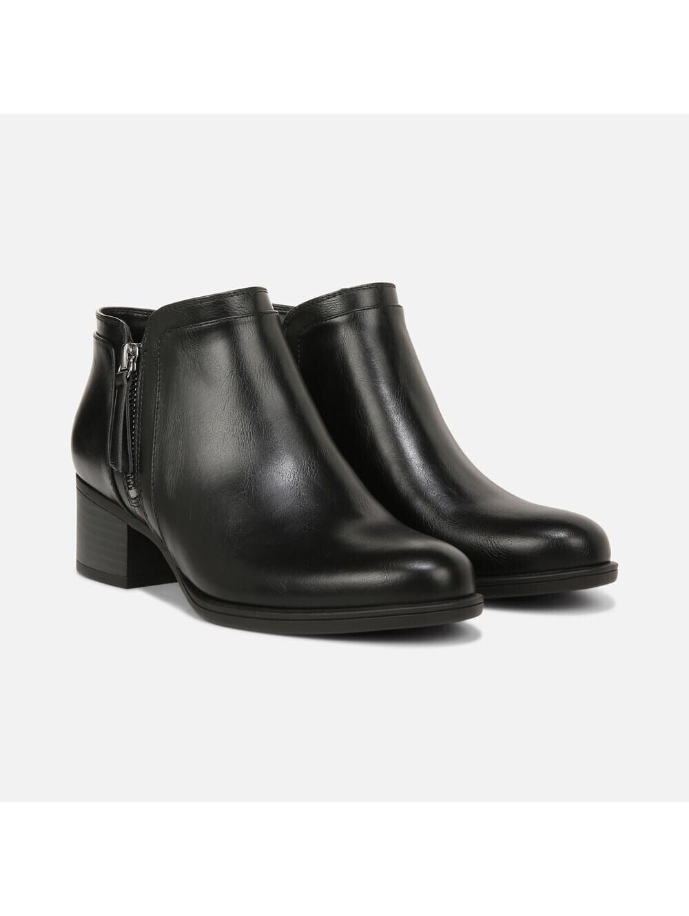 149$ Naturalizer Karol Synthetic Upper Side-Zip Booties Women's Size 6.0 W Black